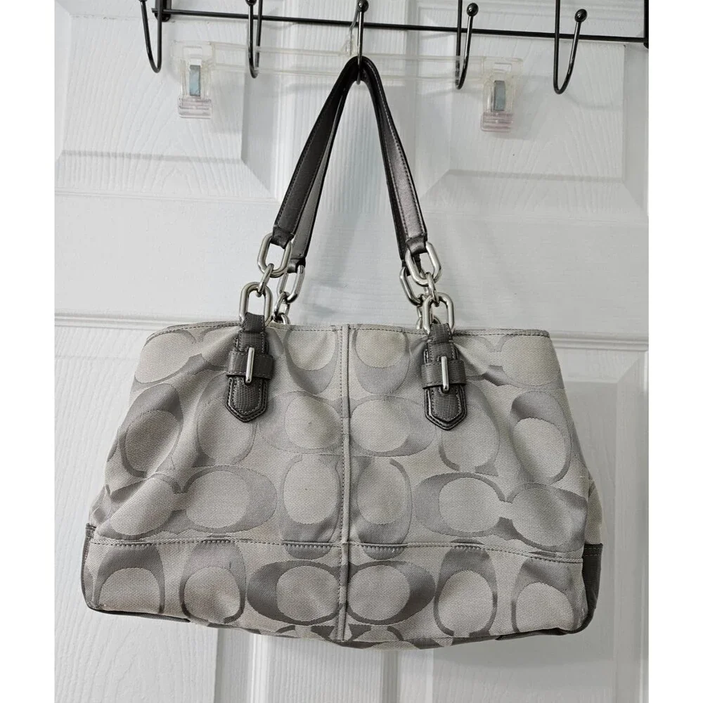 Coach Bag Gray Signature Helsea Jayden Carryall J1282-F17806